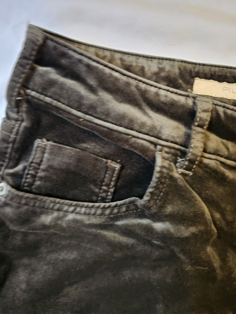 Pilcro Anthropologie Olive Gray Velvet Bootcut Pants Size 27 - Picture 4 of 16